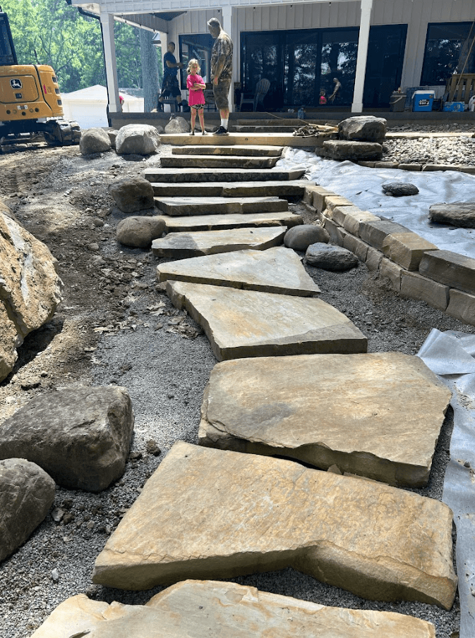 Beautiful stone walkway project